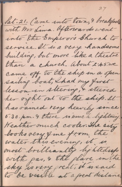 21 December 1889 journal entry